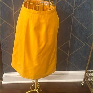 Vintage Wool Yellow Pencil Skirt
